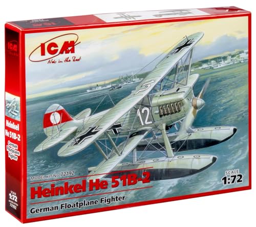 ICM 72192 72192-Heinkel He 51B-2, German Floatplane Fighter, schwarz von ICM