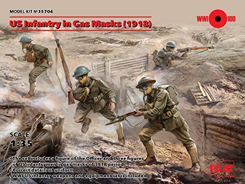 ICM Figuren US Infantry in Gas Masks(1918) 4 Figures von ICM