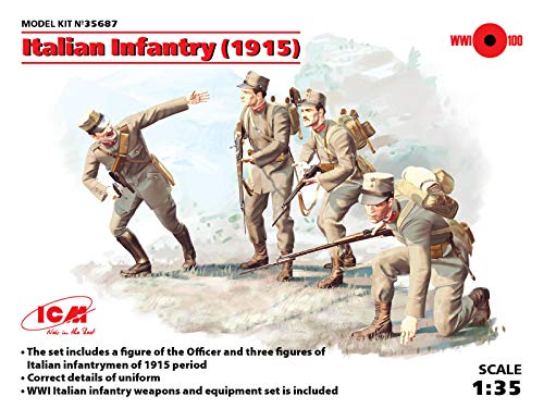ICM ICM35687 35687 - 12785 WWI Italienische Infanterie, 4 Figuren, Schwarz von ICM