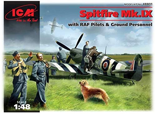 ICM ICM48801 48801 - Spitfire Mk.IX mit RAF Pilots und Ground Personnel, Schwarz von ICM