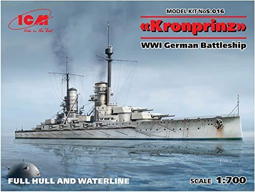 ICM S.016 Modellbausatz Kronprinz Fullhull & Waterline WWI German Battleship, Schwarz, Mittel von ICM