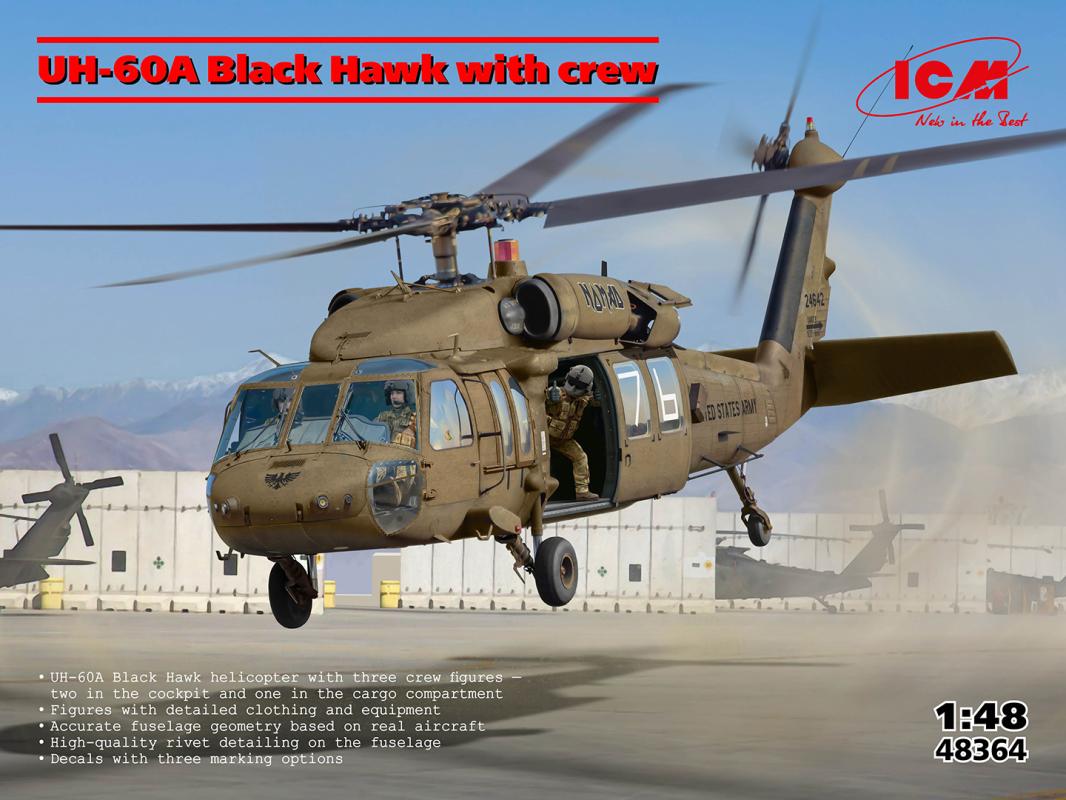 UH-60A Black Hawk with Crew (3 Figuren) von ICM