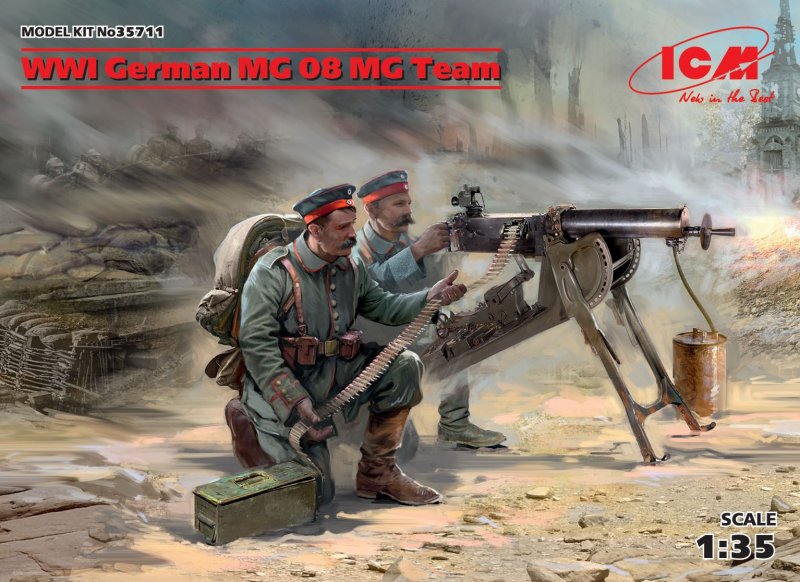 WWI German MG08 MG Team (2 figures) von ICM