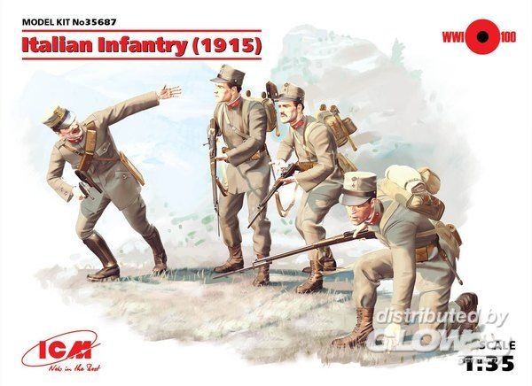 WWI Italienische Infanterie, 4 Figuren WWI Italienische Infanterie, 4 Figuren von ICM
