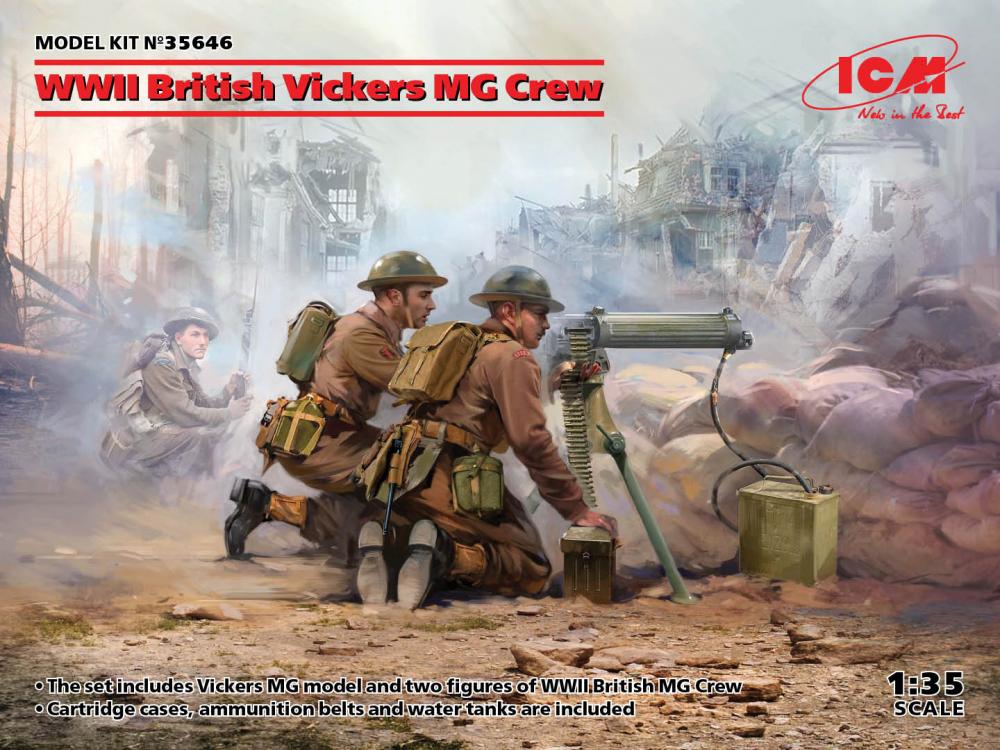 WWII British Vickers MG Crew (Vickers MG & 2 figures) von ICM