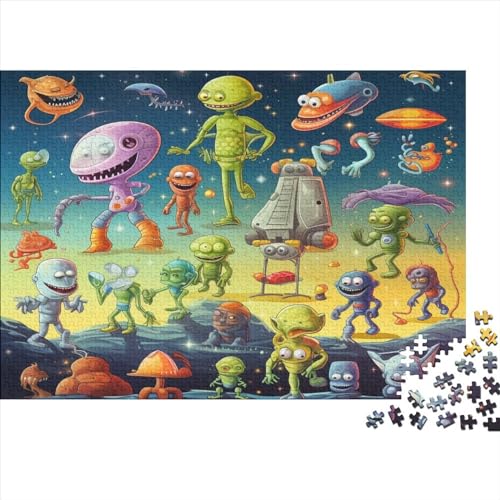 1000 Stück Alien Creature Kinder Lernen Kognitionsspielzeug, Denksportaufgaben Für Erwachsene, Spiele Aus Holz, Intelligenz-Puzzles 1000pcs (75x50cm) von ICOBES