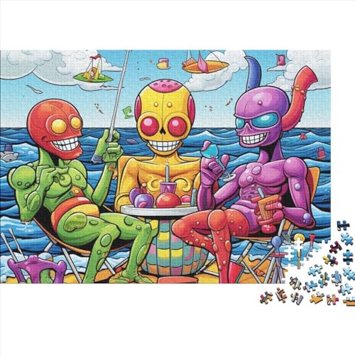 1000 Stück Aliens Kinder Lernen Kognitionsspielzeug, Denksportaufgaben Für Erwachsene, Spiele Aus Holz, Intelligenz-Puzzles 1000pcs (75x50cm) von ICOBES