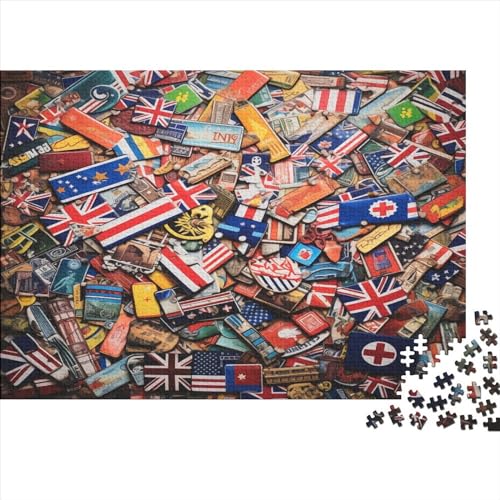 1000 Stück Flags Around The World Kinder Lernen Kognitionsspielzeug, Denksportaufgaben Für Erwachsene, Spiele Aus Holz, Intelligenz-Puzzles 1000pcs (75x50cm) von ICOBES