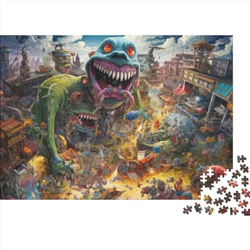 1000-teiliges Puzzle Für Erwachsene Alien Monster 1000 Teile Holzpuzzle, Einzigartige Heimdekorationen Und Geschenke 1000pcs (75x50cm) von ICOBES