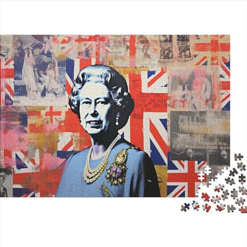 1000-teiliges Puzzle Für Erwachsene Queen of England 1000 Teile Holzpuzzle, Einzigartige Heimdekorationen Und Geschenke 1000pcs (75x50cm) von ICOBES
