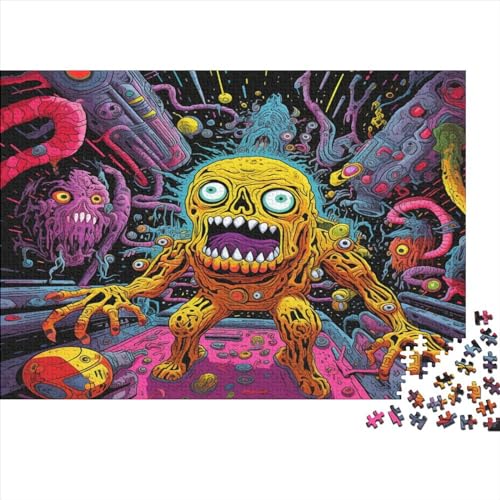 300 Stück Alien Monster Kinder Lernen Kognitionsspielzeug, Denksportaufgaben Für Erwachsene, Spiele Aus Holz, Intelligenz-Puzzles 300pcs (40x28cm) von ICOBES