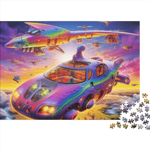 300 Stück Flying Car Kinder Lernen Kognitionsspielzeug, Denksportaufgaben Für Erwachsene, Spiele Aus Holz, Intelligenz-Puzzles 300pcs (40x28cm) von ICOBES