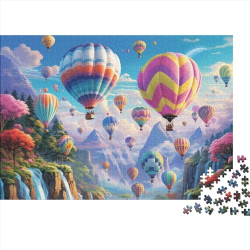 300 Stück Hot Air Balloon Kinder Lernen Kognitionsspielzeug, Denksportaufgaben Für Erwachsene, Spiele Aus Holz, Intelligenz-Puzzles 300pcs (40x28cm) von ICOBES