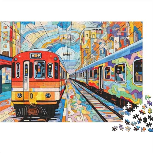 300 Stück Train Station in Summer Kinder Lernen Kognitionsspielzeug, Denksportaufgaben Für Erwachsene, Spiele Aus Holz, Intelligenz-Puzzles 300pcs (40x28cm) von ICOBES