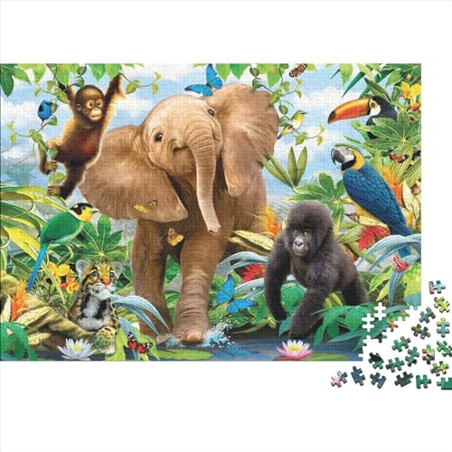 300-teiliges Puzzle Für Erwachsene African Wildlife 300 Teile Holzpuzzle, Einzigartige Heimdekorationen Und Geschenke 300pcs (40x28cm) von ICOBES