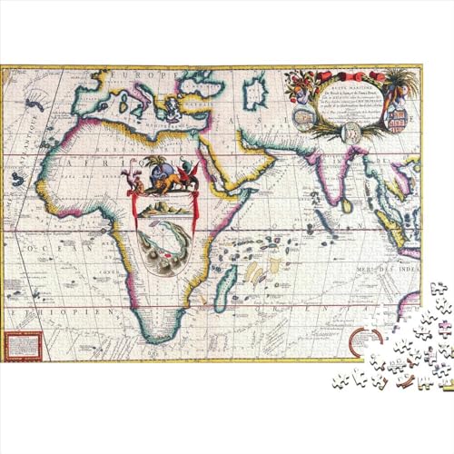 300-teiliges Puzzle Für Erwachsene Ancient Map 300 Teile Holzpuzzle, Einzigartige Heimdekorationen Und Geschenke 300pcs (40x28cm) von ICOBES
