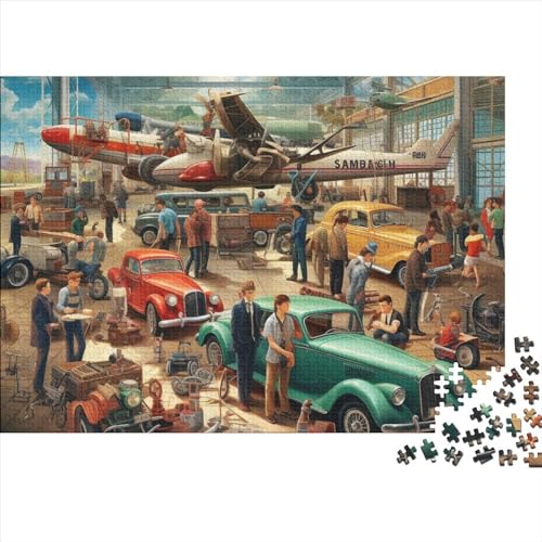 300-teiliges Puzzle Für Erwachsene Und Kinder. Holzpuzzle Aircraft Hangar 300-teilige Puzzle-Geschenke 300pcs (40x28cm) von ICOBES