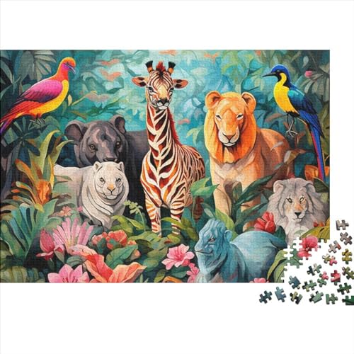 300-teiliges Puzzle Für Erwachsene Wild Animals 300 Teile Holzpuzzle, Einzigartige Heimdekorationen Und Geschenke 300pcs (40x28cm) von ICOBES