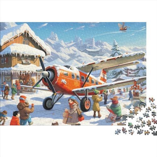 500-teiliges Puzzle Für Erwachsene Und Kinder. Holzpuzzle Airplane on Snow 500-teilige Puzzle-Geschenke 500pcs (52x38cm) von ICOBES