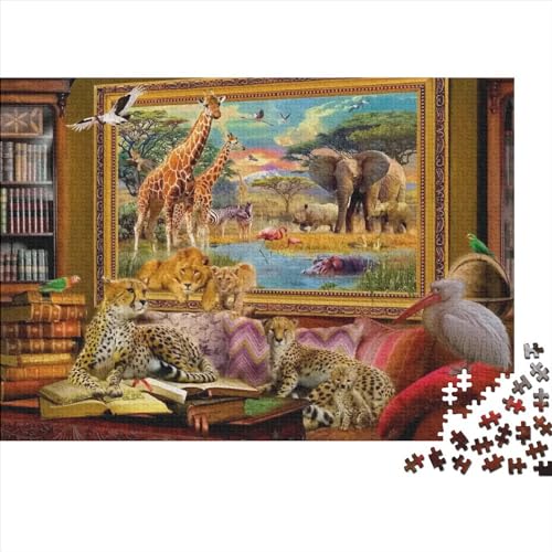 500-teiliges Puzzle Für Erwachsene Und Kinder. Holzpuzzle Animals in The Room 500-teilige Puzzle-Geschenke 500pcs (52x38cm) von ICOBES
