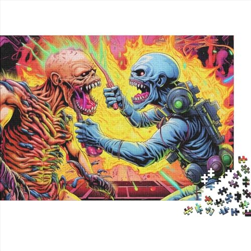 Alien Warrior 1000-teiliges Holzpuzzle, Lernpuzzle, Familienspiel Für Erwachsene Und Kinder 1000pcs (75x50cm) von ICOBES