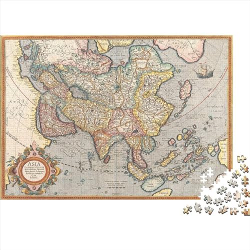 Ancient Map 1000-teiliges Holzpuzzle, Lernpuzzle, Familienspiel Für Erwachsene Und Kinder 1000pcs (75x50cm) von ICOBES