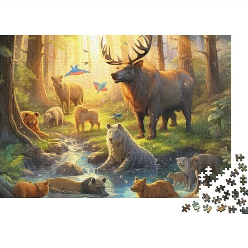 Animal World Puzzle 300 Teile Puzzle Für Erwachsene Impossible Puzzle Animal World Rivers Forests Family Lernspiel Herausforderndes Puzzle Für Holzspielzeug Geschenk 300pcs (40x28cm) von ICOBES
