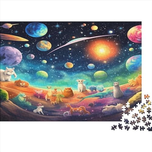 Animals Under The Galaxy Puzzles Für Erwachsene 1000 Teile – Impossible Puzzle – Puzzles Für Erwachsene – Puzzle Für Erwachsene – Schwierig – Puzzle – Anspruchsvolles Spiel 1000pcs (75x50cm) von ICOBES