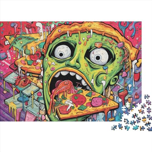 Cartoon Pizza Puzzles Für Erwachsene 1000 Teile – Impossible Puzzle – Puzzles Für Erwachsene – Puzzle Für Erwachsene – Schwierig – Puzzle – Anspruchsvolles Spiel 1000pcs (75x50cm) von ICOBES