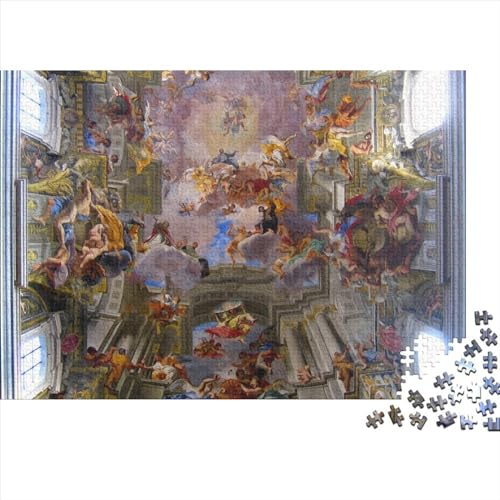 Church Ceiling Painting 1000 Teile Puzzle Für Erwachsene | Dekompressionsspiel Puzzles Für Erwachsene 1000 Teile Puzzlegeschenke 1000pcs (75x50cm) von ICOBES