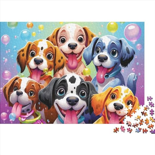 Colored Puppy 1000-teiliges Holzpuzzle, Lernpuzzle, Familienspiel Für Erwachsene Und Kinder 1000pcs (75x50cm) von ICOBES