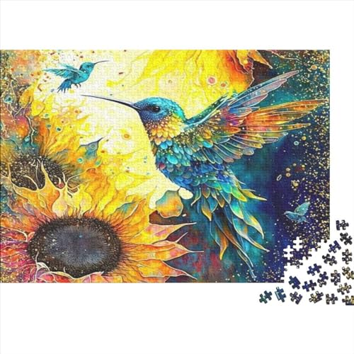 Colorful Hummingbird 1000-teiliges Holzpuzzle, Lernpuzzle, Familienspiel Für Erwachsene Und Kinder 1000pcs (75x50cm) von ICOBES