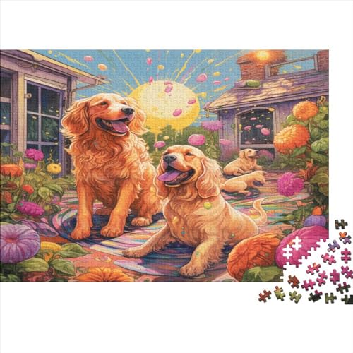 Cute Dog Puzzles Für Erwachsene, 500 Teile. Entpacken Sie Spielpuzzles, Puzzles 500 Teile Für Erwachsene, Geschenke 500pcs (52x38cm) von ICOBES