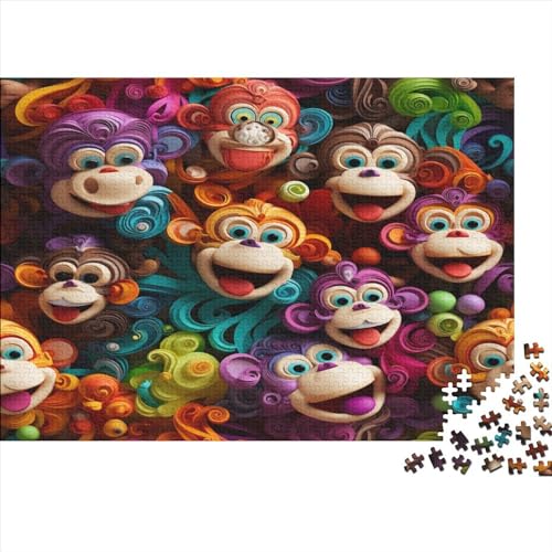 Cute Monkey Puzzles Für Erwachsene 300 Teile – Impossible Puzzle – Puzzles Für Erwachsene – Puzzle Für Erwachsene – Schwierig – Puzzle – Anspruchsvolles Spiel 300pcs (40x28cm) von ICOBES