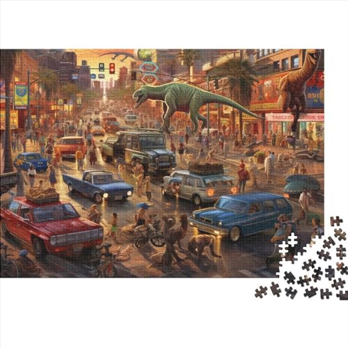 Dinosaurs Invade The City Puzzles 300 Teile Für Erwachsene Puzzles Für Erwachsene 300 Teile Puzzle Lernspiele 300pcs (40x28cm) von ICOBES