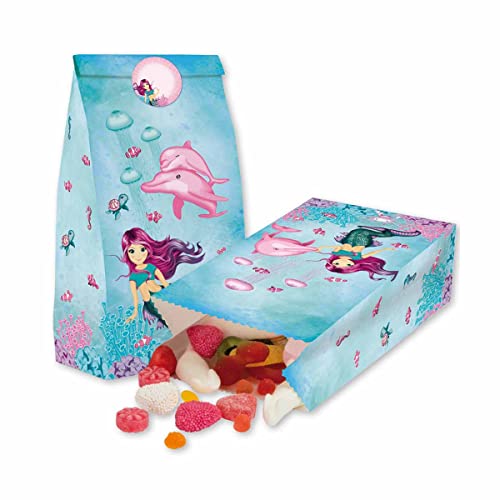 FVLFIL 8 Partytüten aus Papier mit Stickern, Meerjungfrau Coralie, Meerjungfrauenparty, Nixen, Mitgebseltüten FVLFIL 8 Partytüten aus Papier mit Stickern, Meerjungfrau Coralie, Meerjungfrauenparty, Nixen, Mitgebseltüten von Tapirella