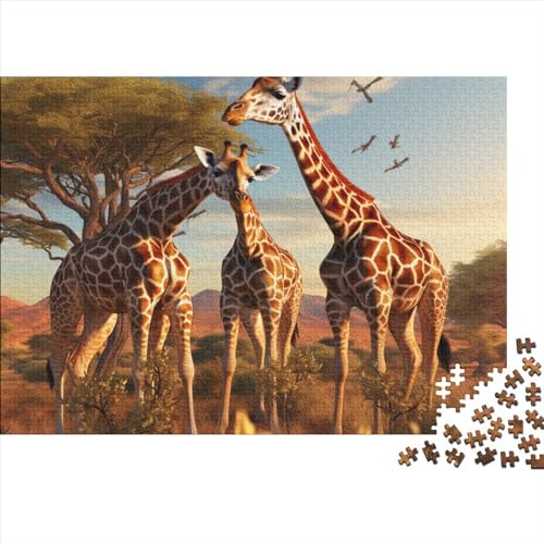 Giraffen 1000 Teile Puzzle Für Erwachsene Puzzles Für Teenage Puzzles Impossible Puzzle Vegetativ Lernspiel Challenging Games Holzspielzeug Geschenk 1000pcs (75x50cm) von ICOBES