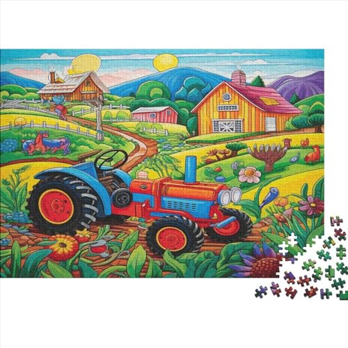 Holzpuzzle 300 Teile Colorful Tractor Puzzle-Spielzeug Für Erwachsene 300pcs (40x28cm) Beste Heimdekoration von ICOBES