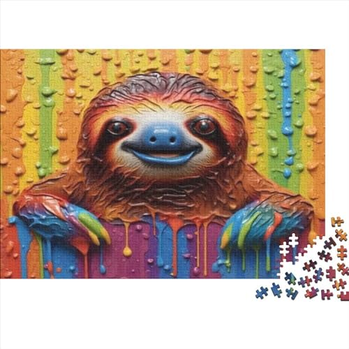 Holzpuzzle 300 Teile Für Erwachsene Colored Otter 300-teiliges Puzzle Lernspiele Heimdekorationspuzzle 300pcs (40x28cm) von ICOBES