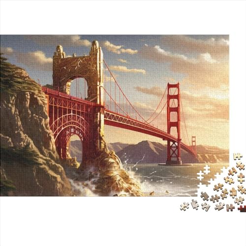 Holzpuzzle 300 Teile Golden Gate Bridge Puzzle-Spielzeug Für Erwachsene 300pcs (40x28cm) Beste Heimdekoration von ICOBES