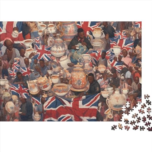 Holzpuzzle 500 Teile Für Erwachsene British Mug 500-teiliges Puzzle Lernspiele Heimdekorationspuzzle 500pcs (52x38cm) von ICOBES