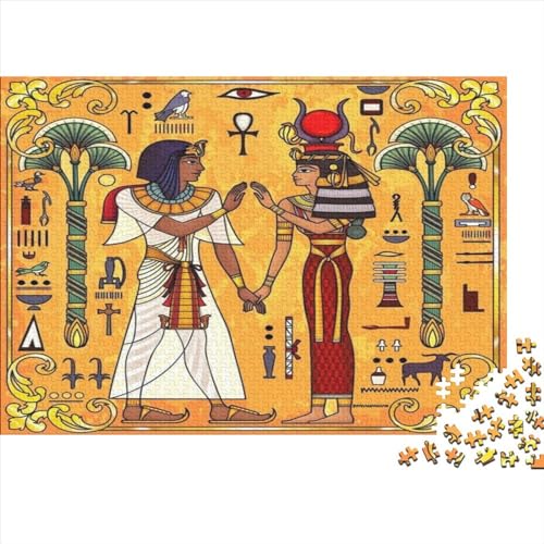 Holzpuzzle Für Erwachsene,1000 Teile Ancient Egyptian Mural Themes Lernspiel Herausforderungsspielzeug,1000-teiliges Puzzle Für Erwachsene Und Kinder 1000pcs (75x50cm) von ICOBES