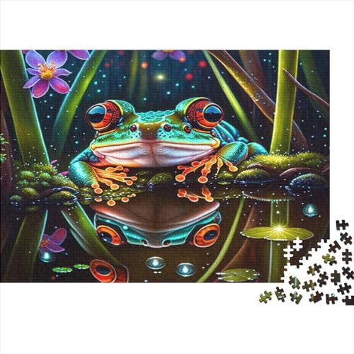 Holzpuzzle Für Erwachsene,1000 Teile Cute Frog Lernspiel Herausforderungsspielzeug,1000-teiliges Puzzle Für Erwachsene Und Kinder 1000pcs (75x50cm) von ICOBES