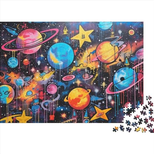 Holzpuzzle Für Erwachsene,300 Teile Universe Galaxy Lernspiel Herausforderungsspielzeug,300-teiliges Puzzle Für Erwachsene Und Kinder 300pcs (40x28cm) von ICOBES