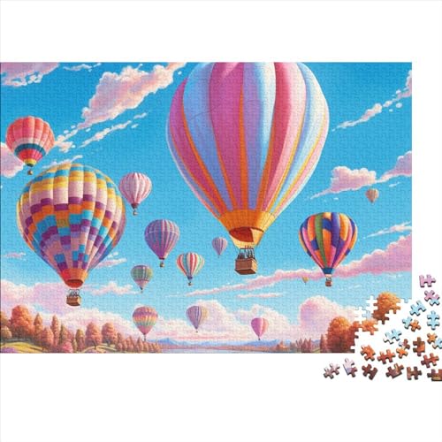 Hot Air Balloon Puzzle 1000 Teile Puzzles Für Teenage Puzzles Impossible Puzzle Multi-Coloured Family Lernspiel Herausforderndes Puzzle Für Holzspielzeug Geschenk 1000pcs (75x50cm) von ICOBES