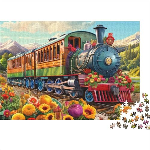 Puzzle 300 Teile Flower Train Puzzles Für Erwachsene 300 Teile Ungelöstes Puzzle 300pcs (40x28cm) von ICOBES