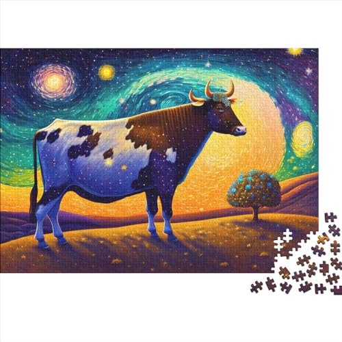 Puzzle 500 Teile Cows Under The Stars Puzzles Für Erwachsene 500 Teile Ungelöstes Puzzle 500pcs (52x38cm) von ICOBES