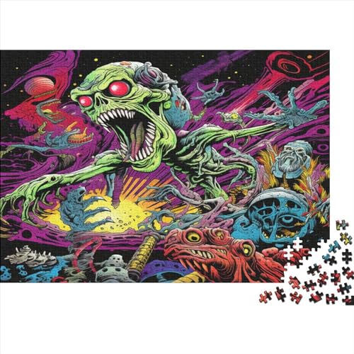 Puzzles 300 Teile Für Erwachsene Alien Monster Puzzle-Lernspiele, 300-teilige Puzzles Für Kinder Ab 6 Jahren 300pcs (40x28cm) von ICOBES