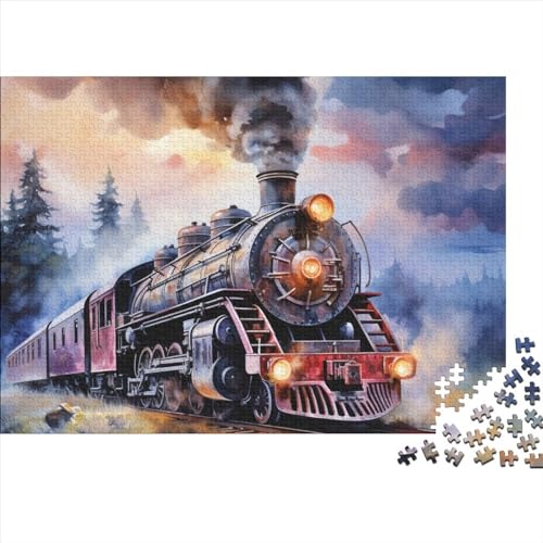Puzzles 300 Teile Für Erwachsene Steam Train Puzzle-Lernspiele, 300-teilige Puzzles Für Kinder Ab 6 Jahren 300pcs (40x28cm) von ICOBES