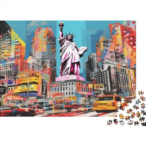 Puzzles Für Erwachsene 300 Teile Statue of Liberty Theme Holzpuzzles – Puzzle Zum Anfassen – Familiendekoration 300pcs (40x28cm) von ICOBES